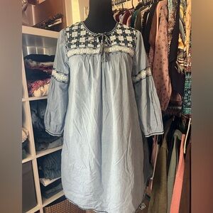 ULLA JOHNSON August Mini Dress in Chambray Size 6